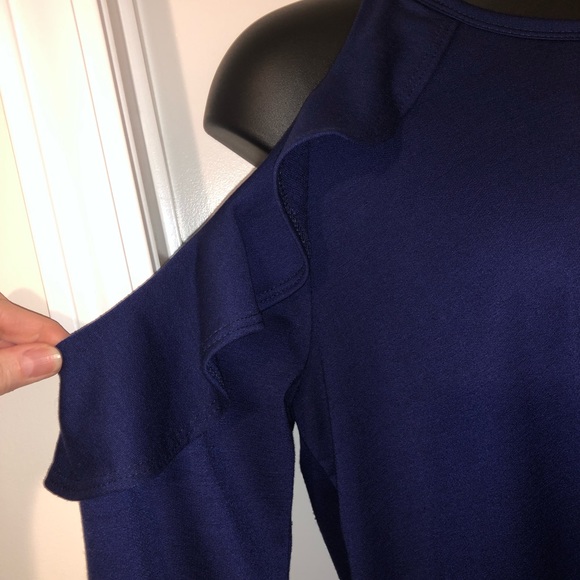 Sweet Lovely by Jen Cold shoulder long sleeve navy tunic size 1X from Chic Soul. - Picture 5 of 8